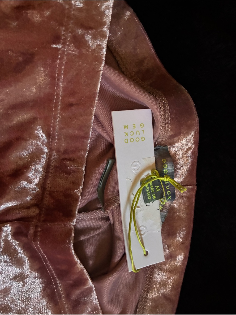 Good Luck Gem Rose Velvet High Rise Shorts